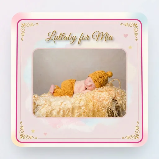 Personalized baby lullaby for Mia – custom sleep music cover art