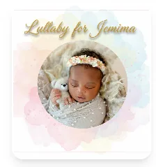 Personalized baby lullaby for Jemima – custom sleep music cover art